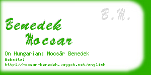 benedek mocsar business card