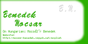 benedek mocsar business card